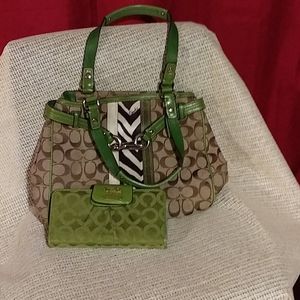 Coach bag and matching wallet/checkbook holder